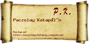 Paczolay Katapán névjegykártya